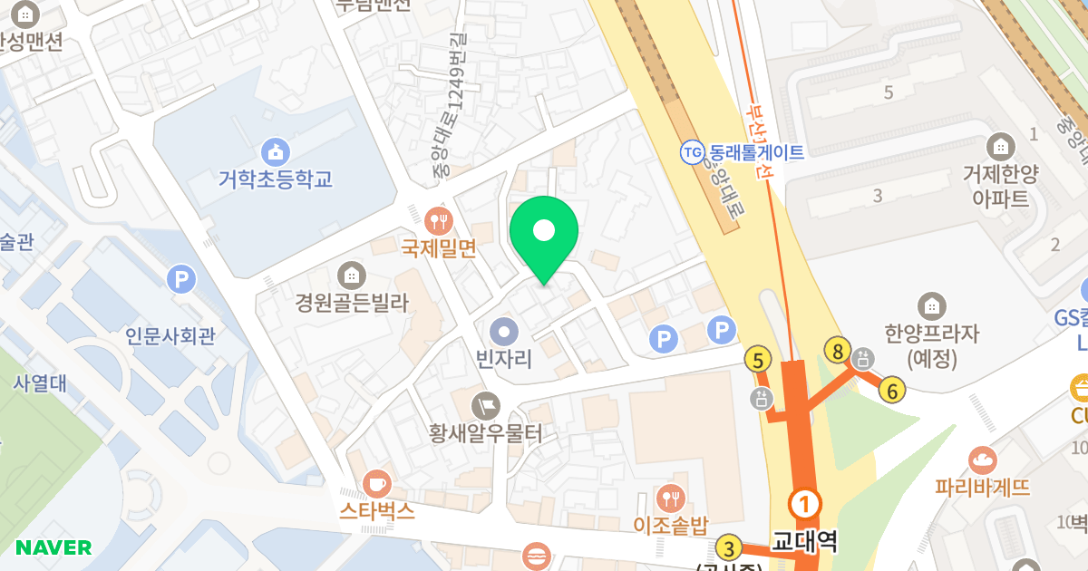 월드 베스트 위치 지도 - 부산광역시 연제구 교대로22번길 36