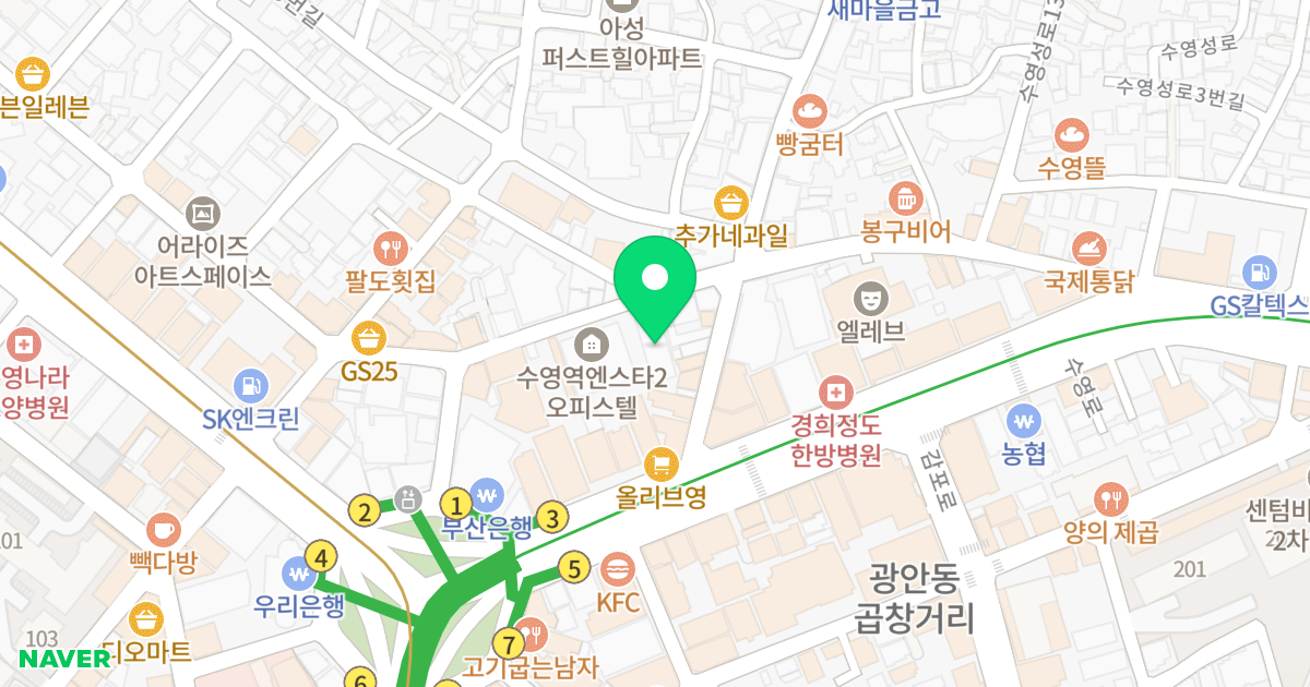 해마루아파트 위치 지도 - 부산광역시 수영구 수영로725번길 47