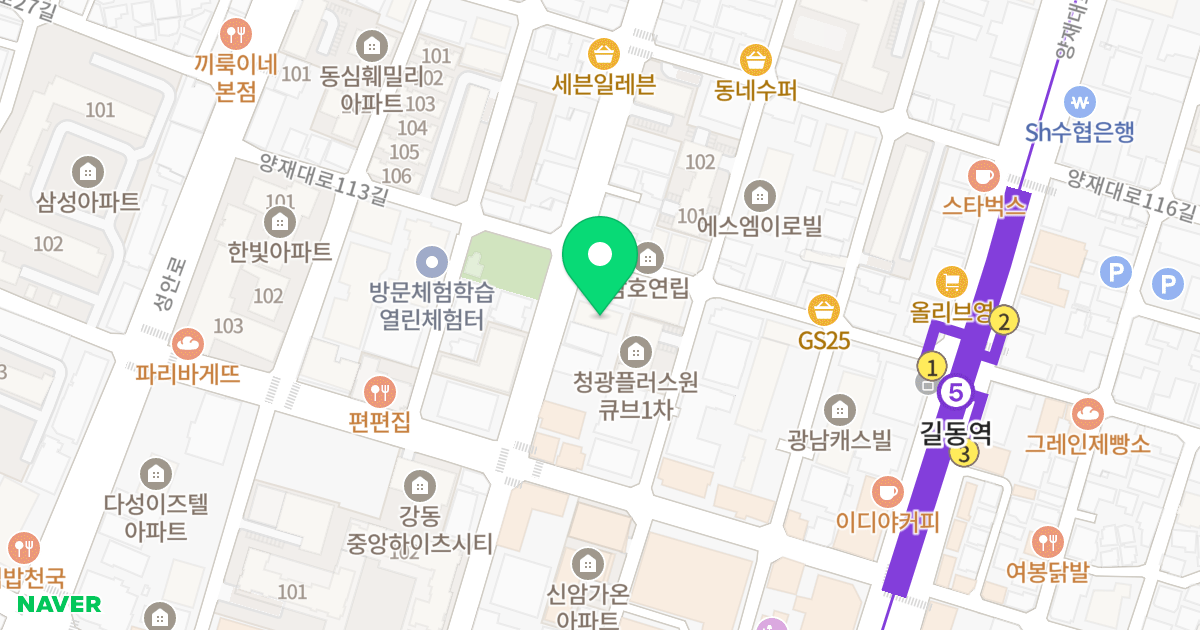 다성 이즈빌 위치 지도 - 서울특별시 강동구 천중로40길 67
