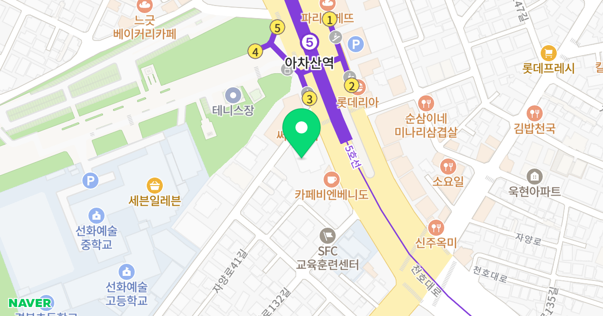 썬-타워빌딩 위치 지도 - 서울특별시 광진구 천호대로 670