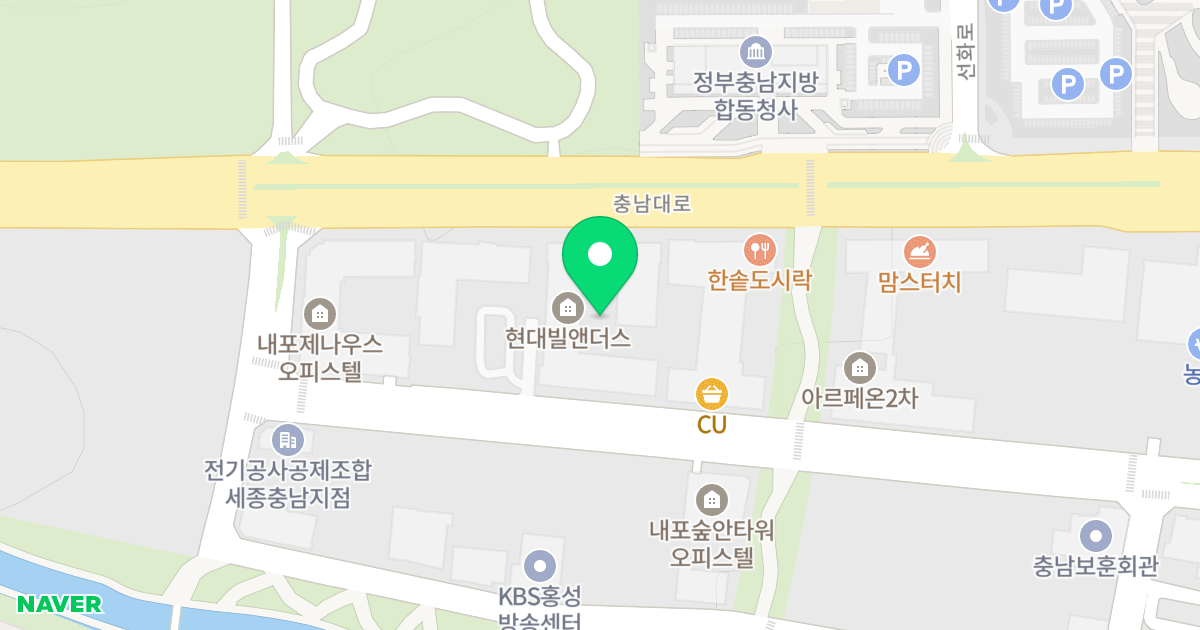 빌앤더스오피스텔 위치 지도 - 충청남도 홍성군 홍북읍 충남대로 36