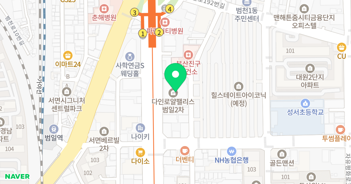 부산 범일 로얄팰리스 2차 위치 지도 - 부산광역시 부산진구 범일로 176