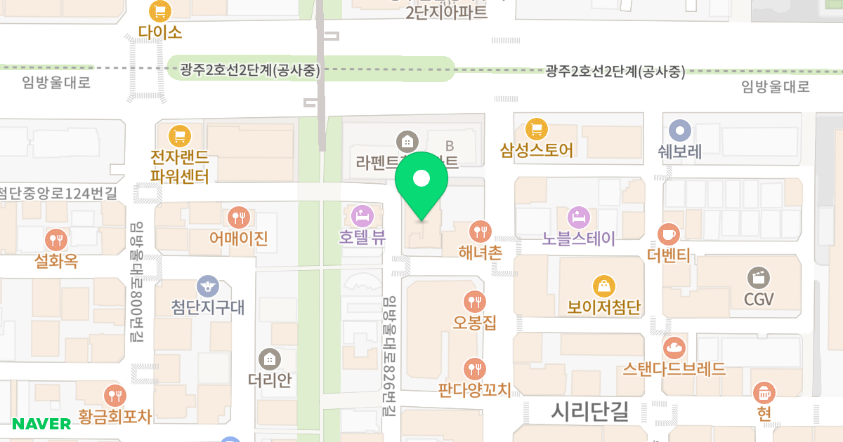 일신프레뷰 위치 지도 - 광주광역시 광산구 임방울대로826번길 22-22