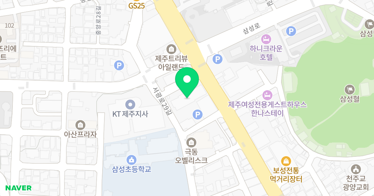 예그린오피스텔 위치 지도 - 제주특별자치도 제주시 중앙로 164