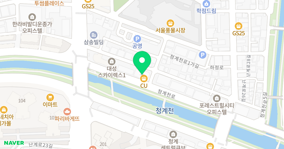 청광플러스원청계 위치 지도 - 서울특별시 동대문구 청계천로 425