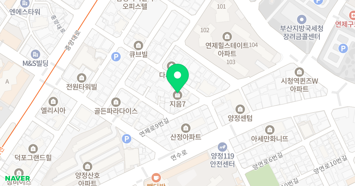 지음7 위치 지도 - 부산광역시 부산진구 중앙대로980번길 38