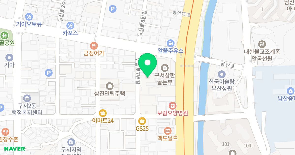 금광예다움 위치 지도 - 부산광역시 금정구 두실로7번길 11