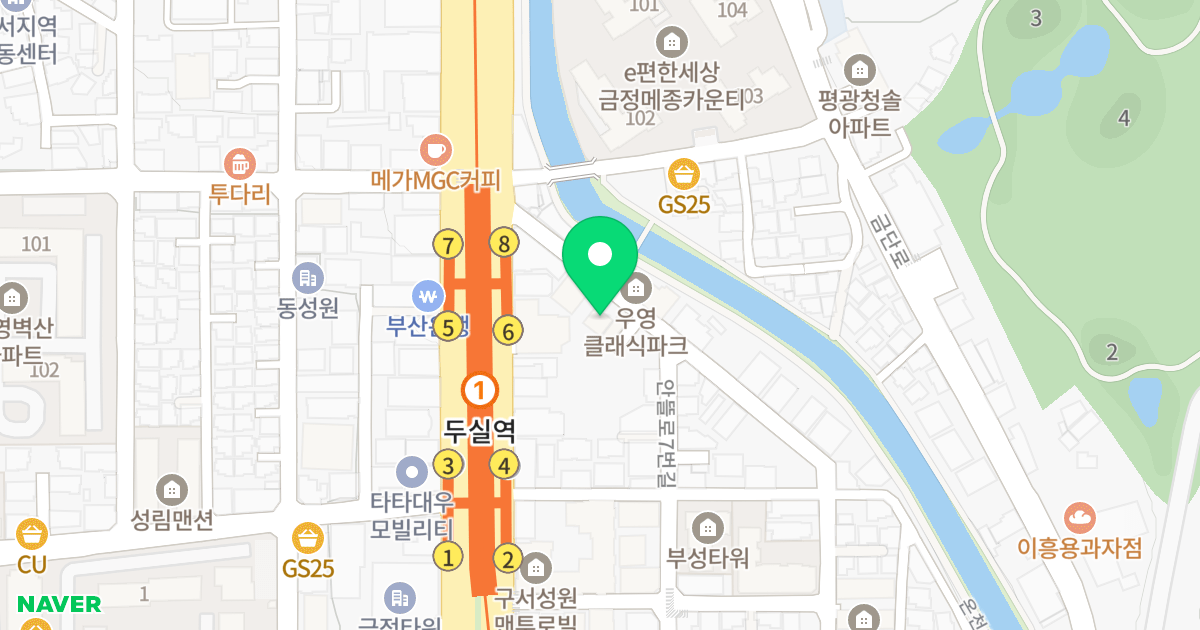 우석쉐르빌 위치 지도 - 부산광역시 금정구 중앙대로1944번길 12