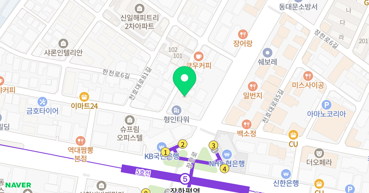 프라하임 장안1 위치 지도 - 서울특별시 동대문구 천호대로83길 8