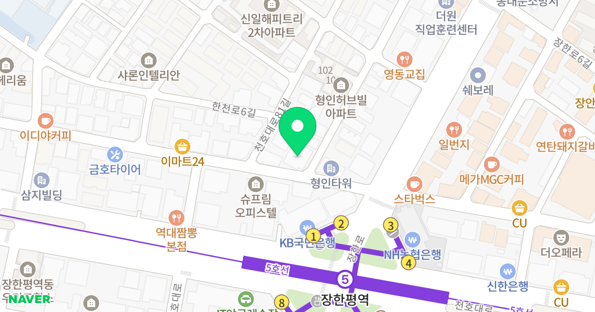 포유존 위치 지도 - 서울특별시 동대문구 천호대로83길 3