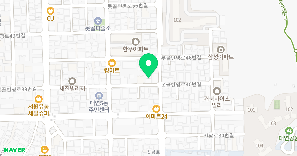 아진 보라카이 Ⅱ 위치 지도 - 부산광역시 남구 못골번영로40번길 37