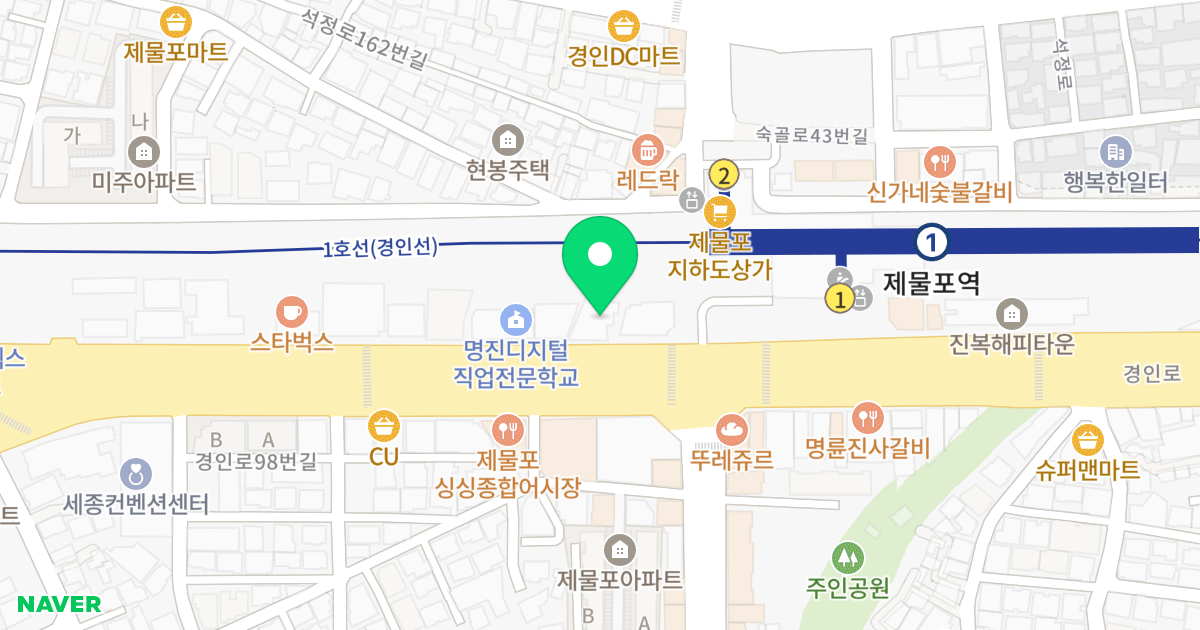 더젠씨티 위치 지도 - 인천광역시 미추홀구