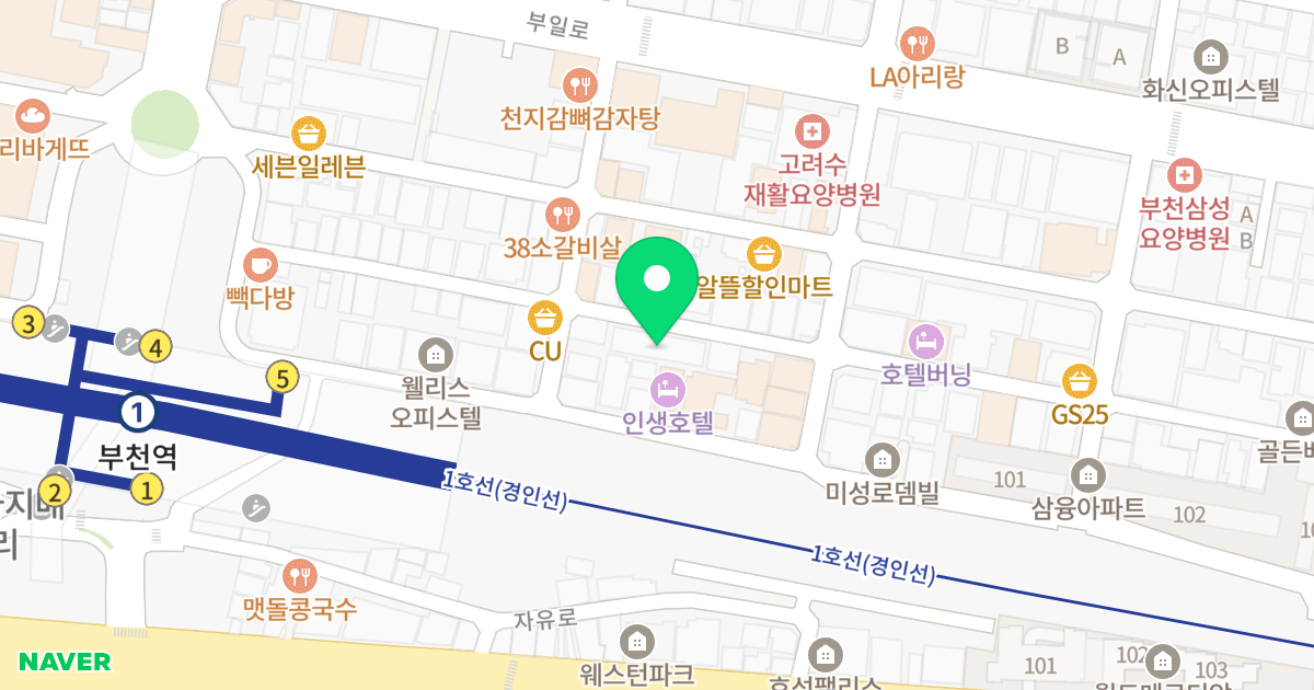 굿모닝타워 위치 지도 - 경기도 부천시 원미구 부천로6번길 46