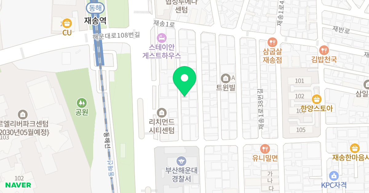 브라운맨션 위치 지도 - 부산광역시 해운대구 재송1로14번길 23
