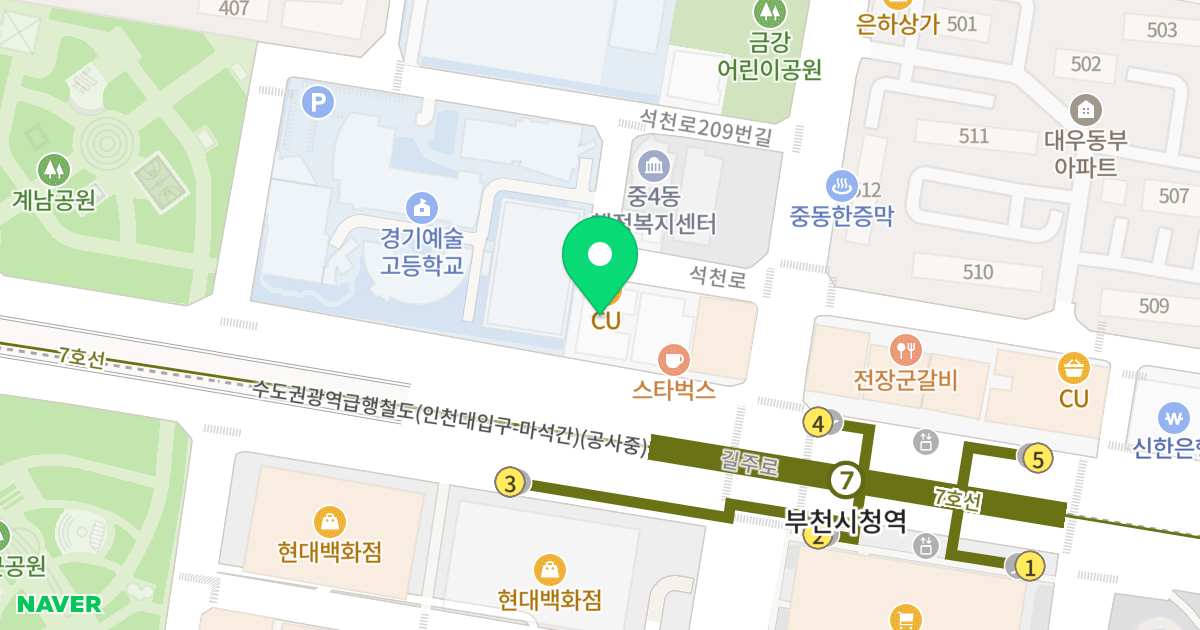 중동 에스티마 오피스텔 위치 지도 - 경기도 부천시 원미구  177
