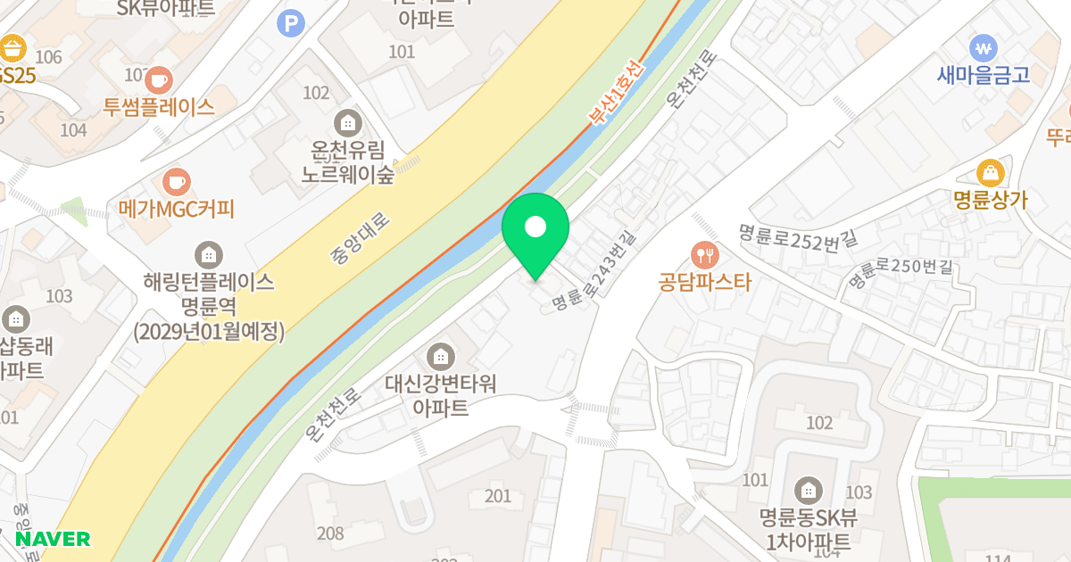 패밀리빌라트 위치 지도 - 부산광역시 동래구 온천천로 31