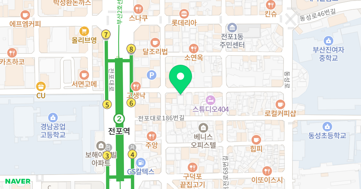 엠버 위치 지도 - 부산광역시 부산진구