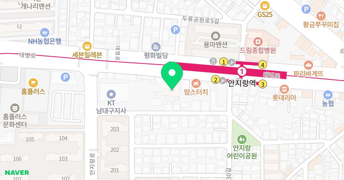 현우팰리스 위치 지도 - 대구광역시 남구 대명로 140