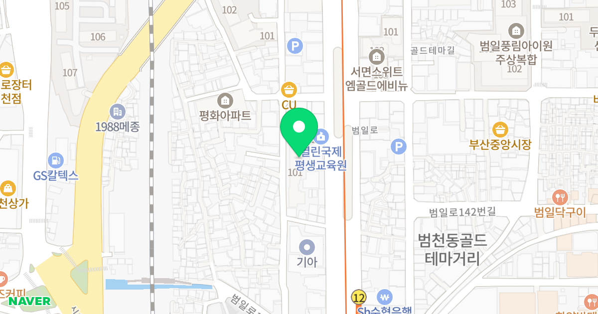 범일역 이즈 위치 지도 - 부산광역시 부산진구 범일로131번길 46