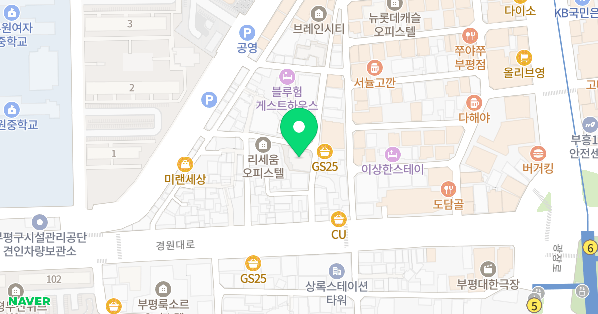 부평 룩소르 8차 위치 지도 - 인천광역시 부평구 경원대로1363번길 11