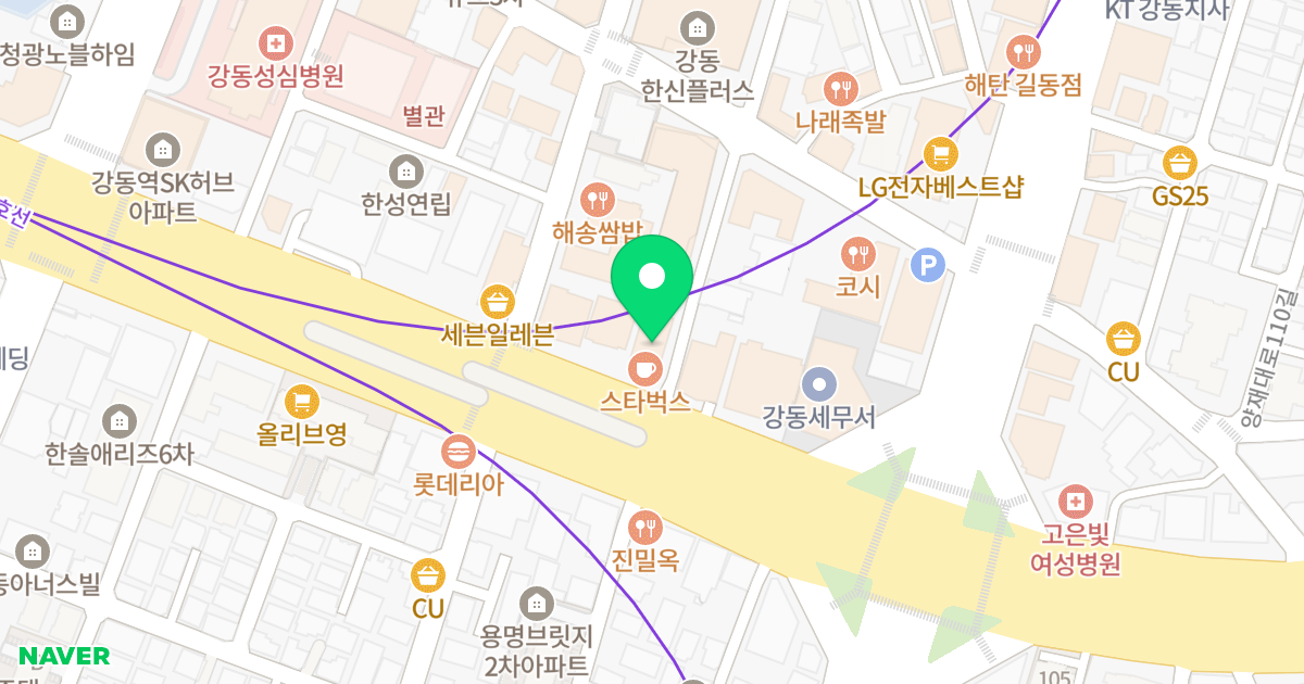 거산 유팰리스 위치 지도 - 서울특별시 강동구 천호대로 1131