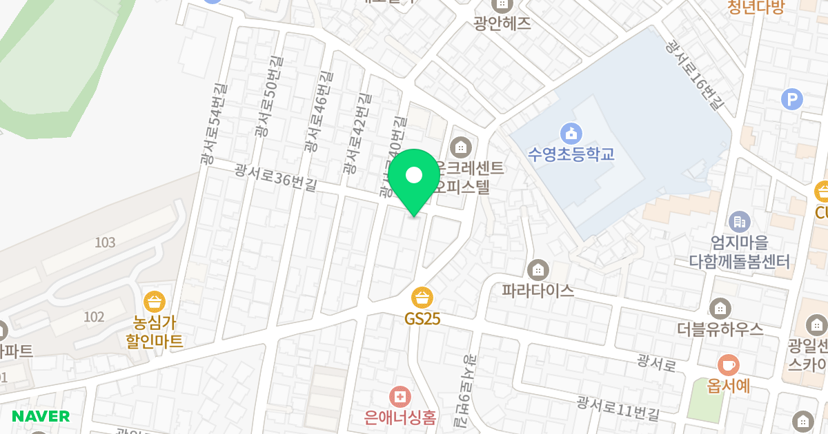 (1055-24) 위치 지도 - 부산광역시 수영구 광서로36번길 5-9