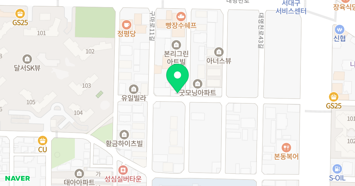 제1동(426-5) 위치 지도 - 대구광역시 달서구 대명천로47길 28