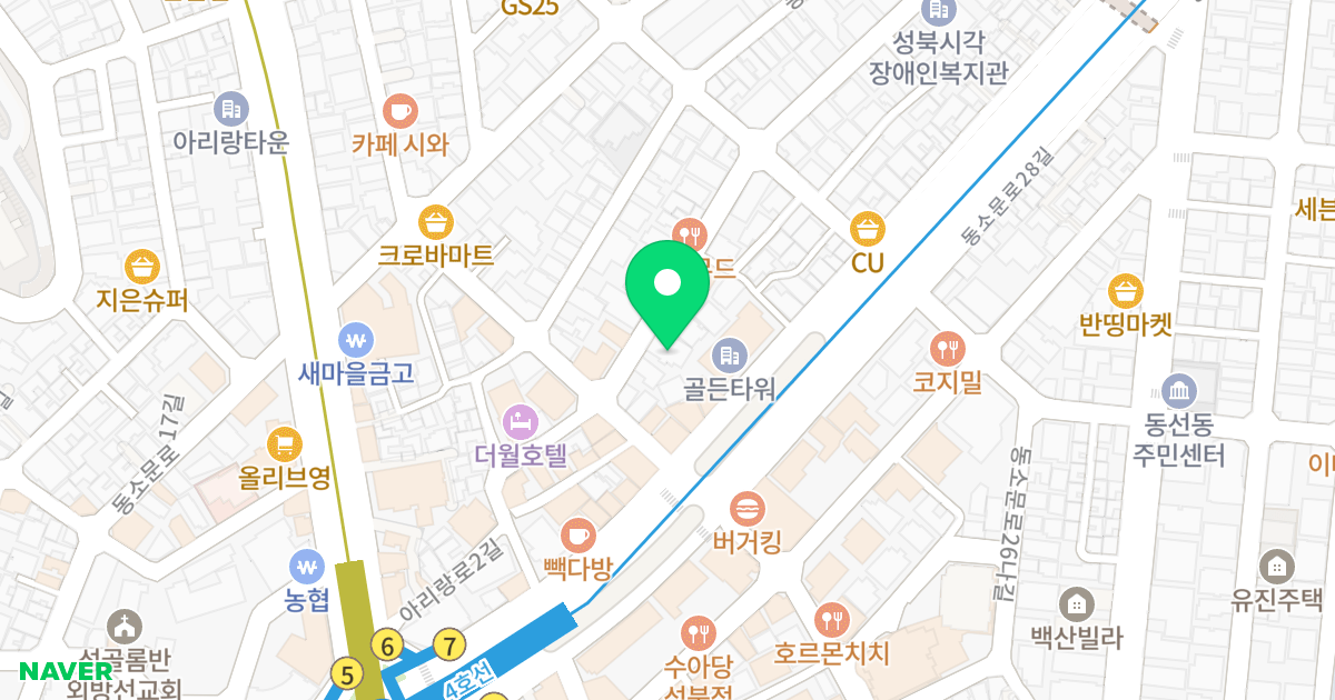 (140) 위치 지도 - 서울특별시 성북구