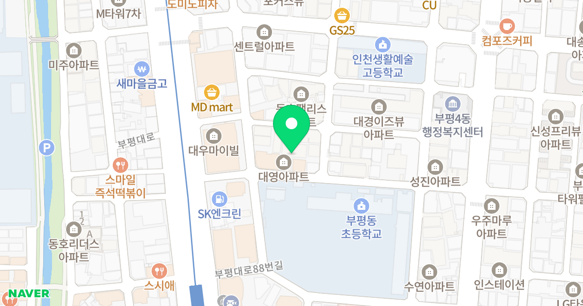 대영사이버APT 위치 지도 - 인천광역시 부평구 부평대로98번길 15