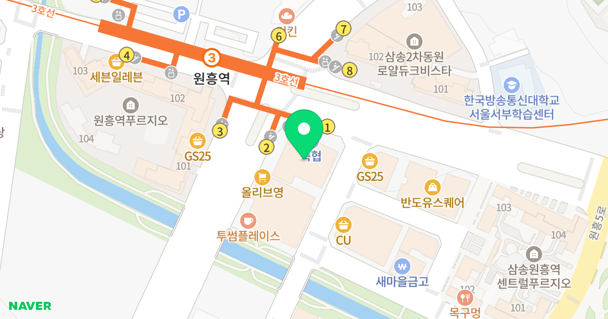 3호선 원흥역 봄오피스텔 위치 지도 - 경기도 고양시 덕양구 권율대로 672