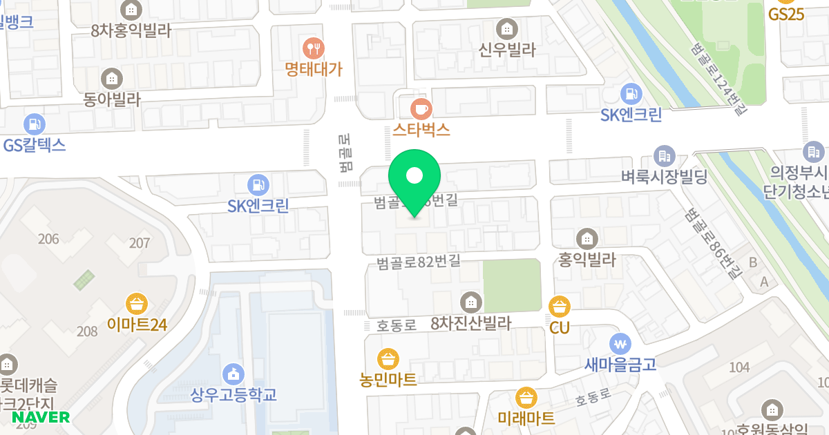 정은펠리체 위치 지도 - 경기도 의정부시 범골로86번길 8