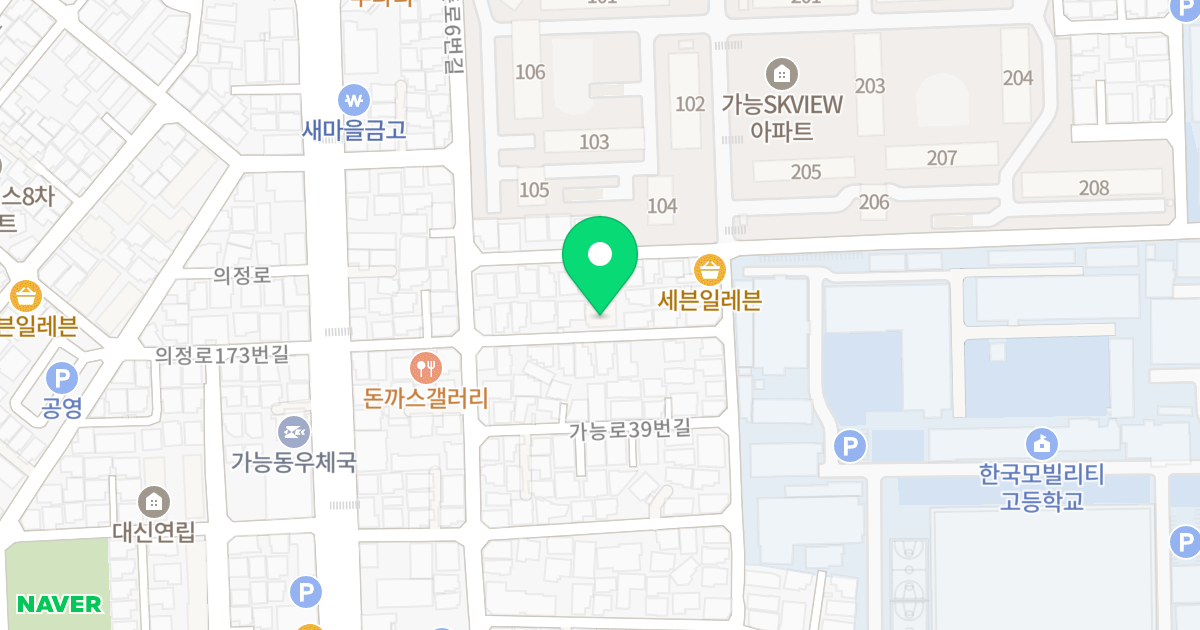 한솔그랑빌 가동 위치 지도 - 경기도 의정부시