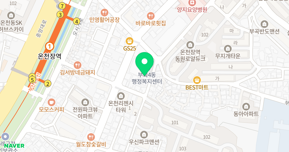 진영프라임엠 위치 지도 - 부산광역시 금정구 부곡로18번안길 31-1