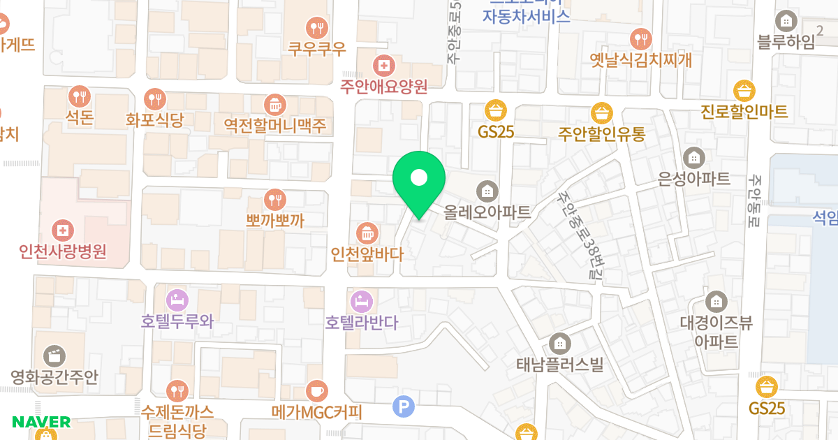 미진앤파크 위치 지도 - 인천광역시 미추홀구 주안중로38번길 7-18