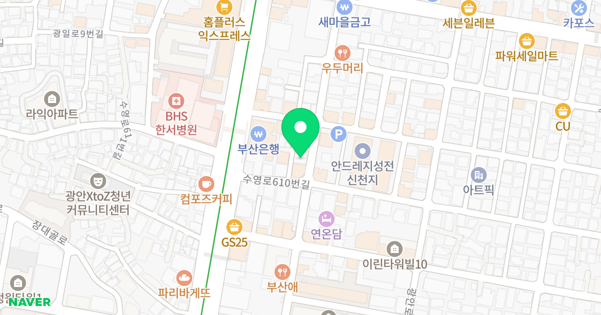 더블유하우스5 위치 지도 - 부산광역시 수영구 무학로10번길 34