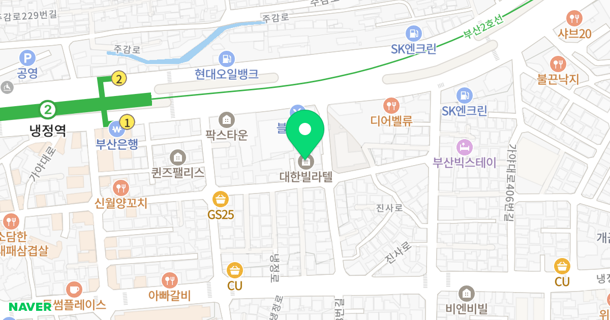 대한빌라텔 위치 지도 - 부산광역시 사상구