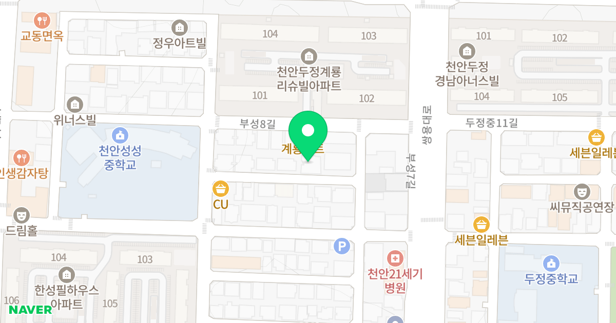1동 위치 지도 - 충청남도 천안시 서북구
