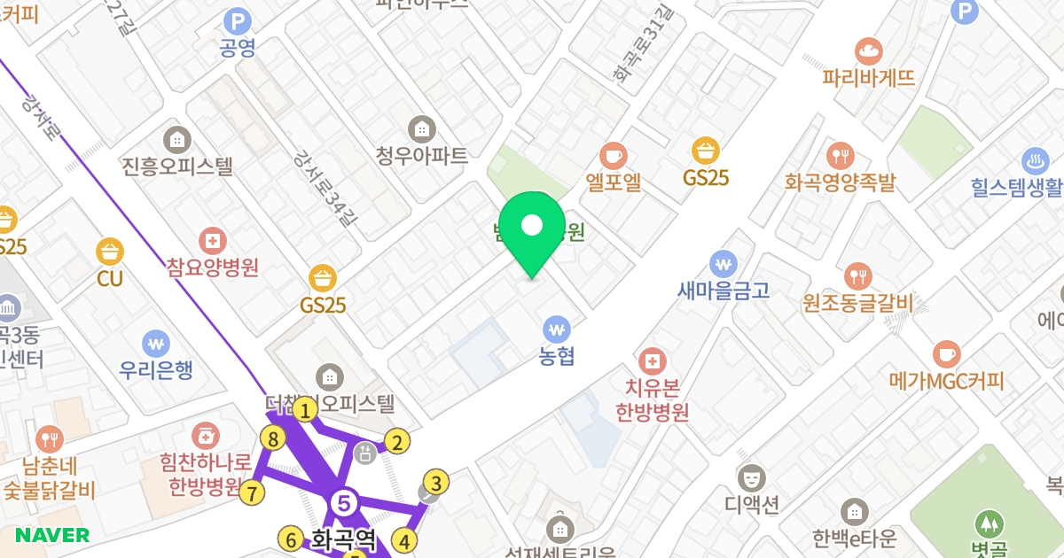 (1063-17) 위치 지도 - 서울특별시 강서구 화곡로29길 7