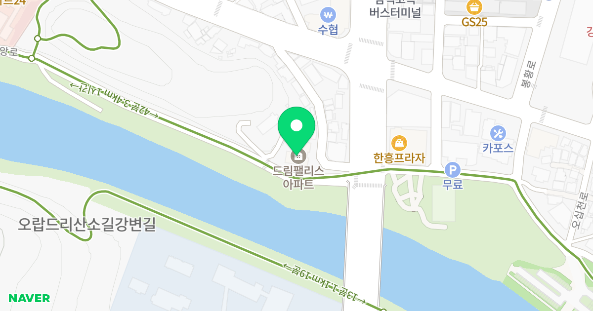드림팰리스 위치 지도 - 강원특별자치도 삼척시 중앙로 171-34
