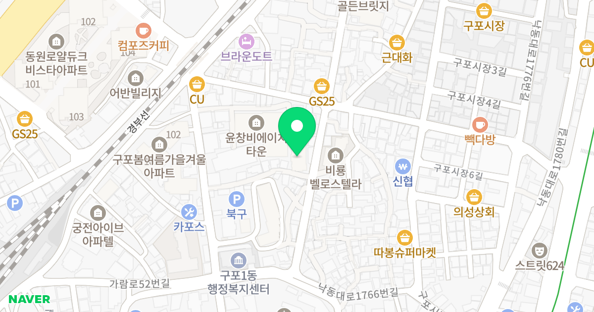 지움포유 위치 지도 - 부산광역시 북구 낙동대로1766번길 50