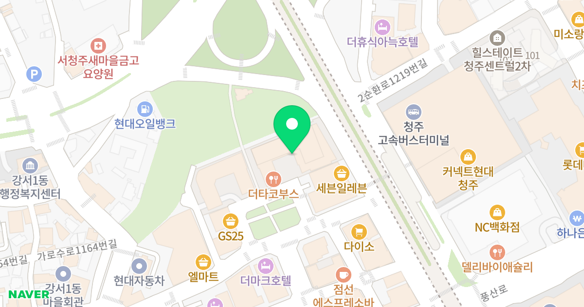 신해블루지움 위치 지도 - 충청북도 청주시 흥덕구 2순환로 1222