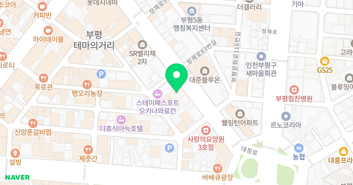 반석아인스힐1동 위치 지도 - 인천광역시 부평구 대정로 84