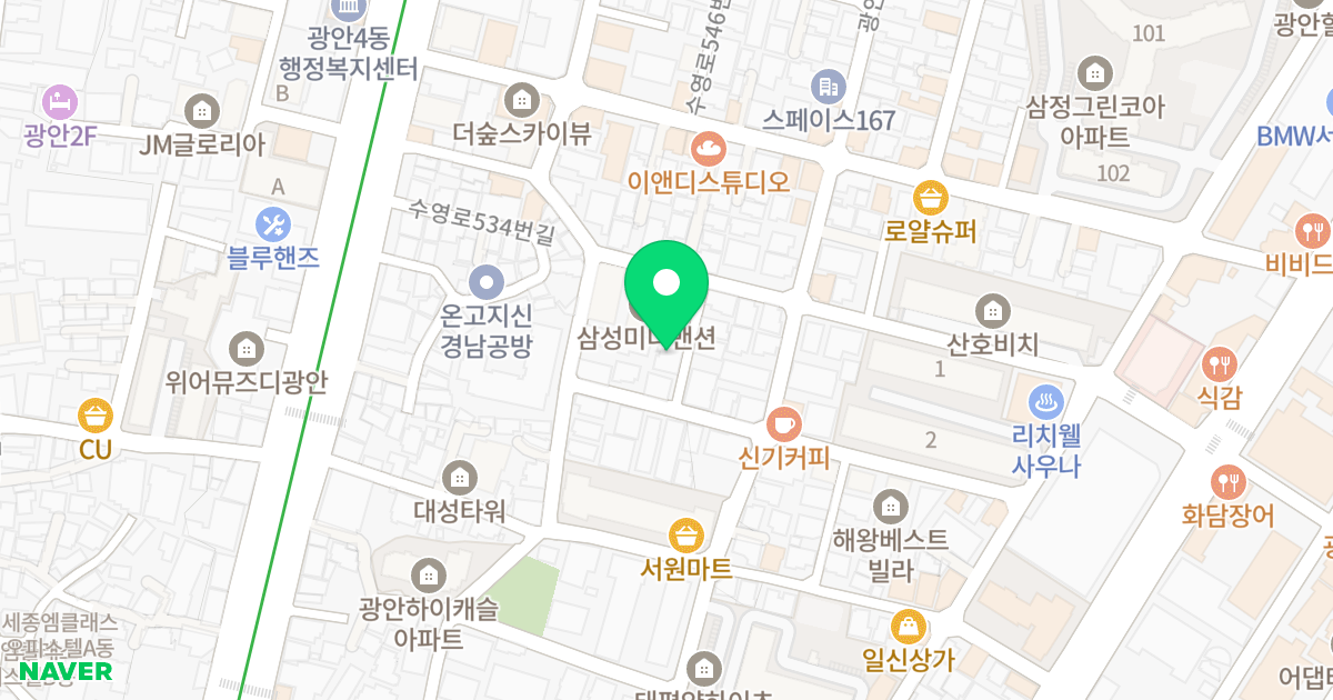 오케이비치빌 위치 지도 - 부산광역시 수영구 수영로528번길 9-5
