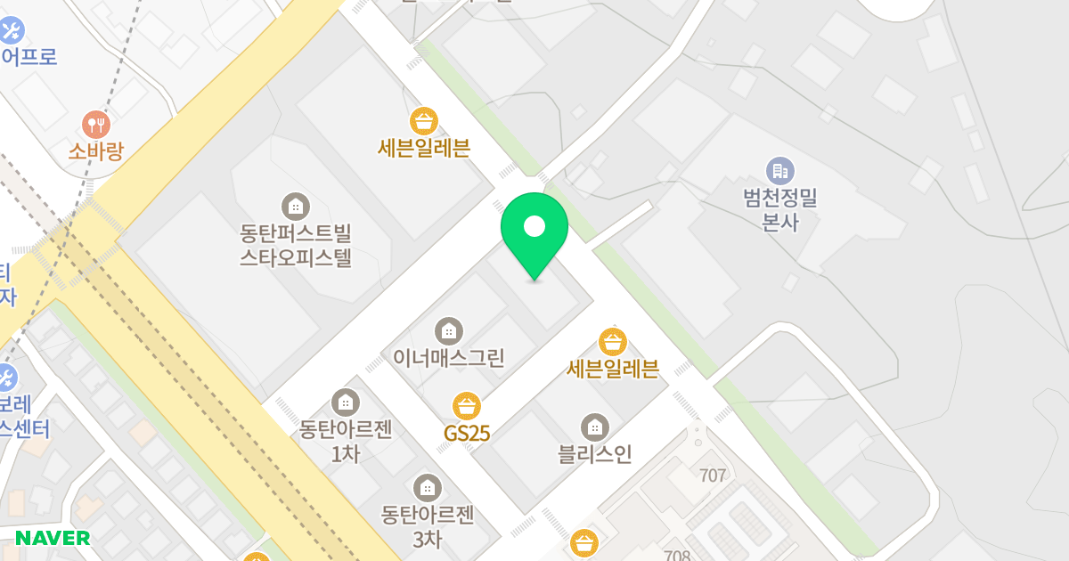 오디세이 더 테라스뷰 위치 지도 - 경기도 화성시 동탄하나1길 47-2