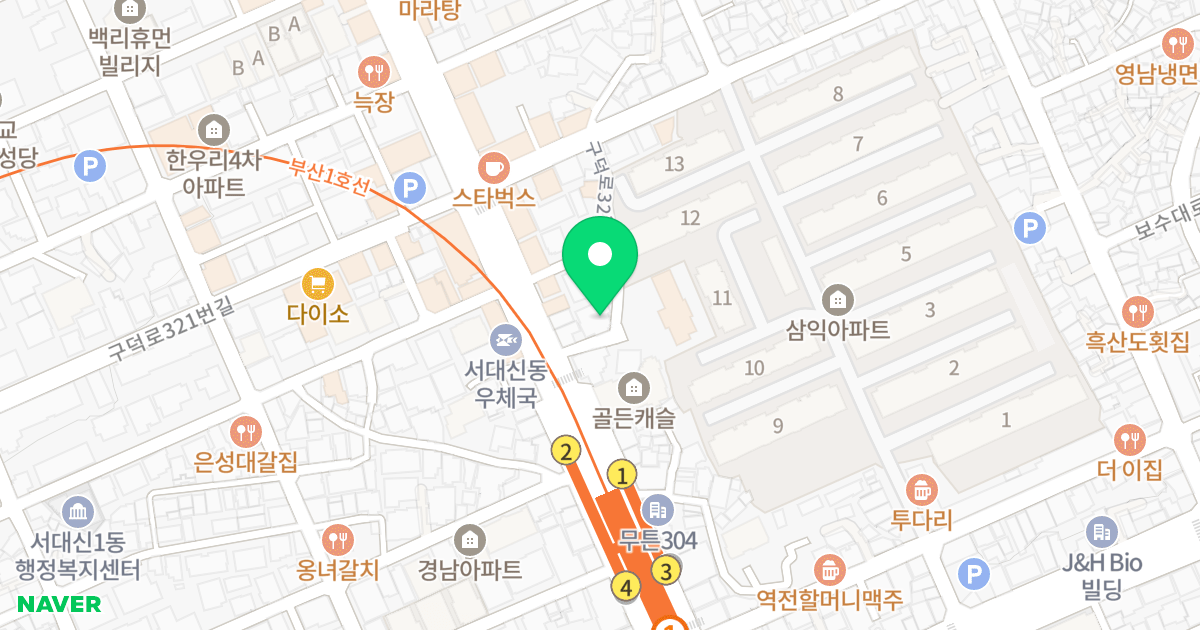 리더스 더 파크 위치 지도 - 부산광역시 서구 구덕로 312-3