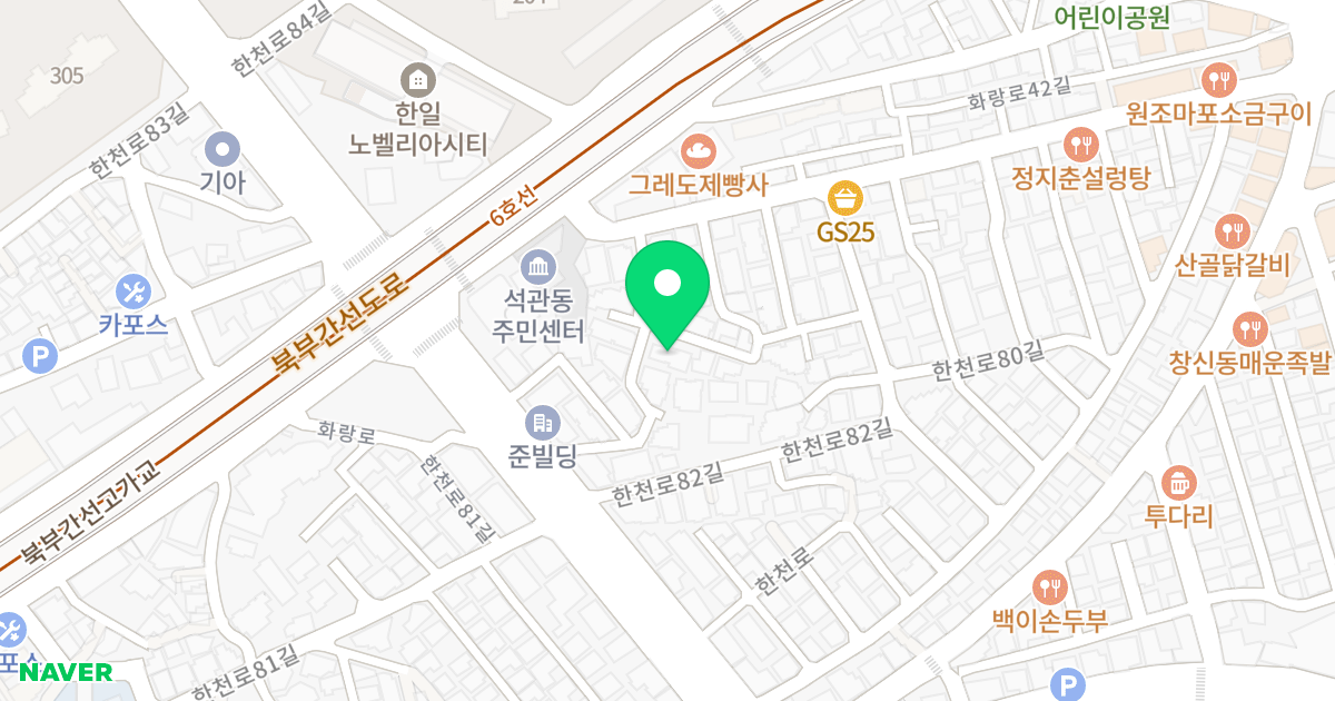 (175-25) 위치 지도 - 서울특별시 성북구 한천로 592-20