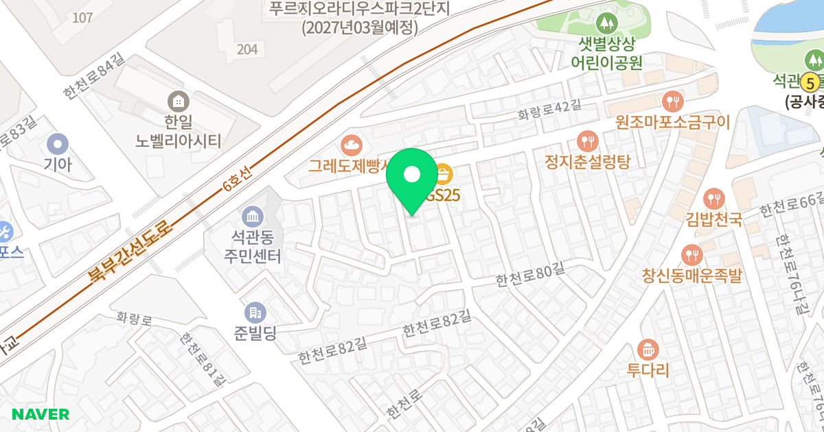 세종캐슬 위치 지도 - 서울특별시 성북구 화랑로40길 18-5