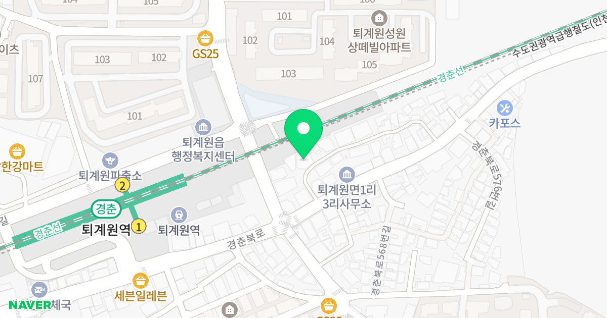 파크힐 위치 지도 - 경기도 남양주시 퇴계원읍 경춘북로 561-5