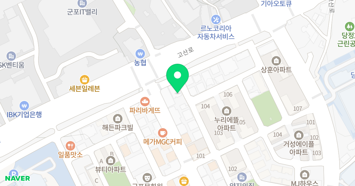 프라임타운2 위치 지도 - 경기도 군포시 한세로66번길 2