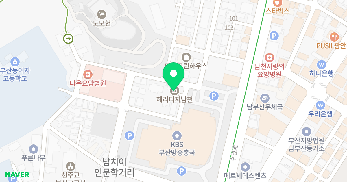 헤리티지 남천 위치 지도 - 부산광역시 수영구 황령산로7번길 45